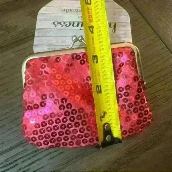 Caboodles hot pink small coin purse. Lined with black polka dots. - Picture 6 of 6